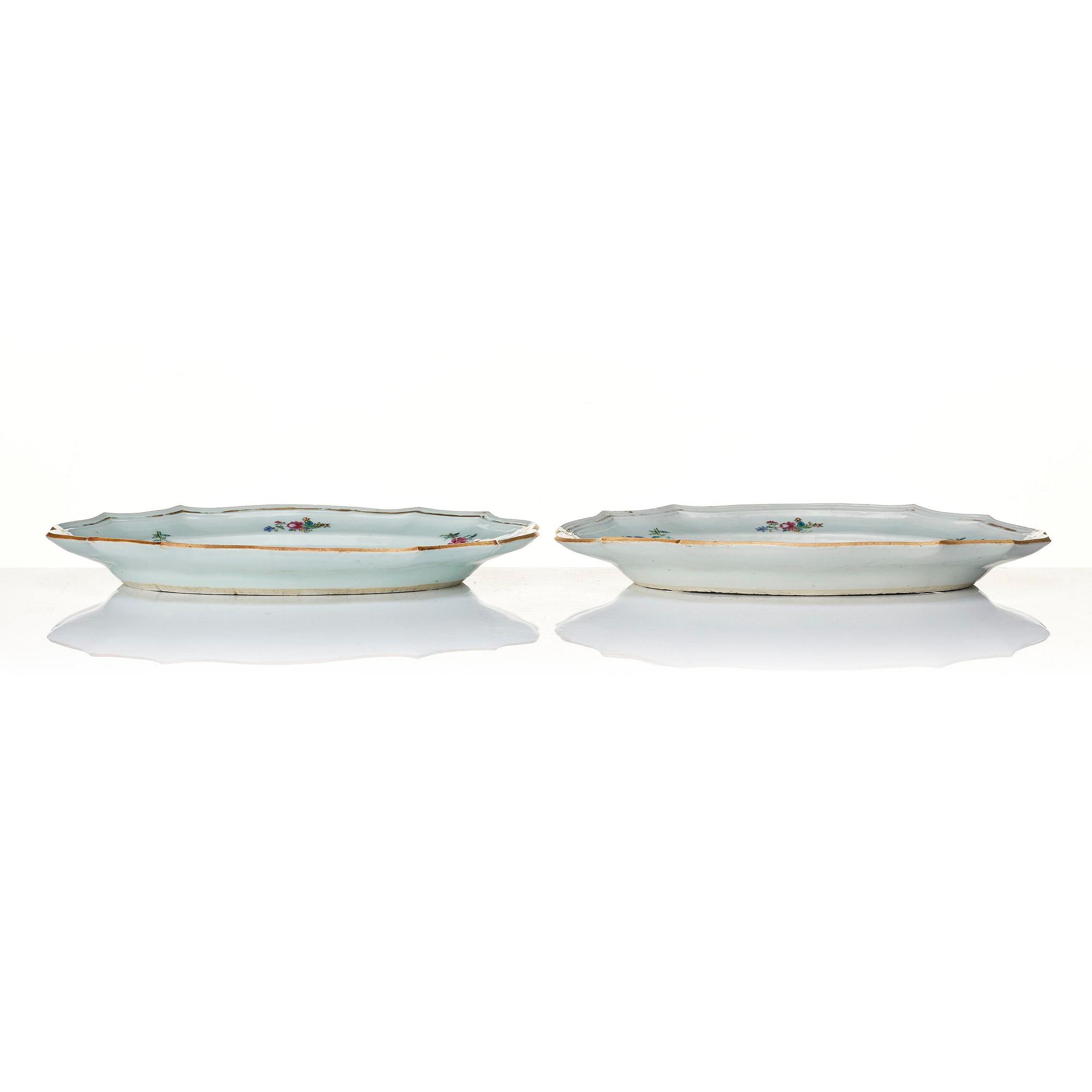 A set of five famille rose serving dishes, Qing dynasty, Qianlong (1736-95).