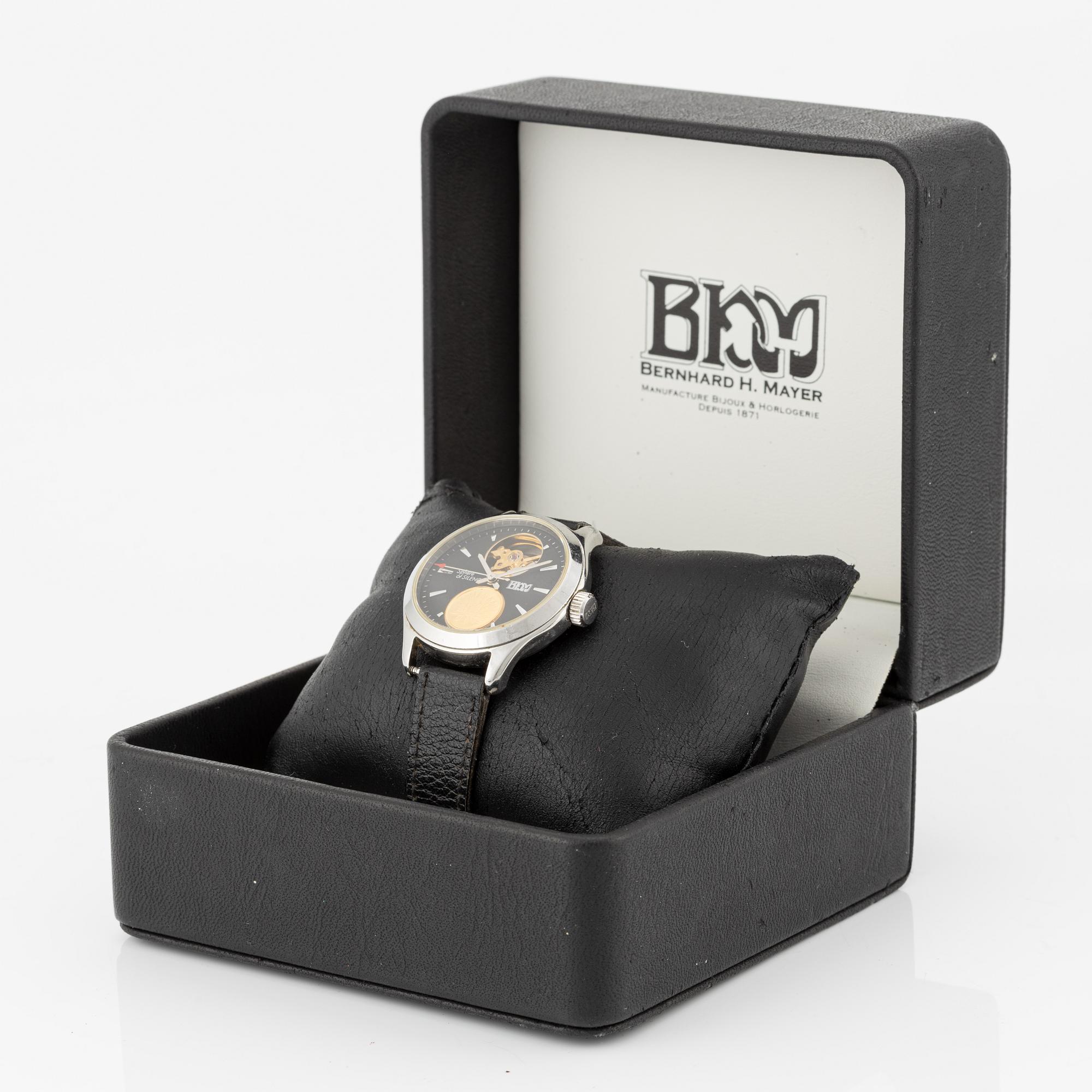 Bernhard H. Mayer, Sphere of Silence Coin Watch, wristwatch, 33.5 mm.