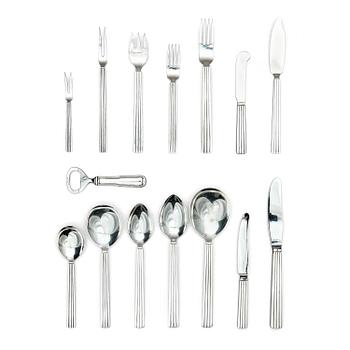 520. Georg Jensen, a sterling silver flatware set, 112+1 pieces, design Sigvard Bernadotte, Copenhagen 1933-1944.