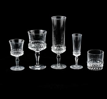 GLASSERVIS, 60 delar, glas, "Silvia", Ingeborg Lundin, Orrefors, 1900-talets andra hälft.