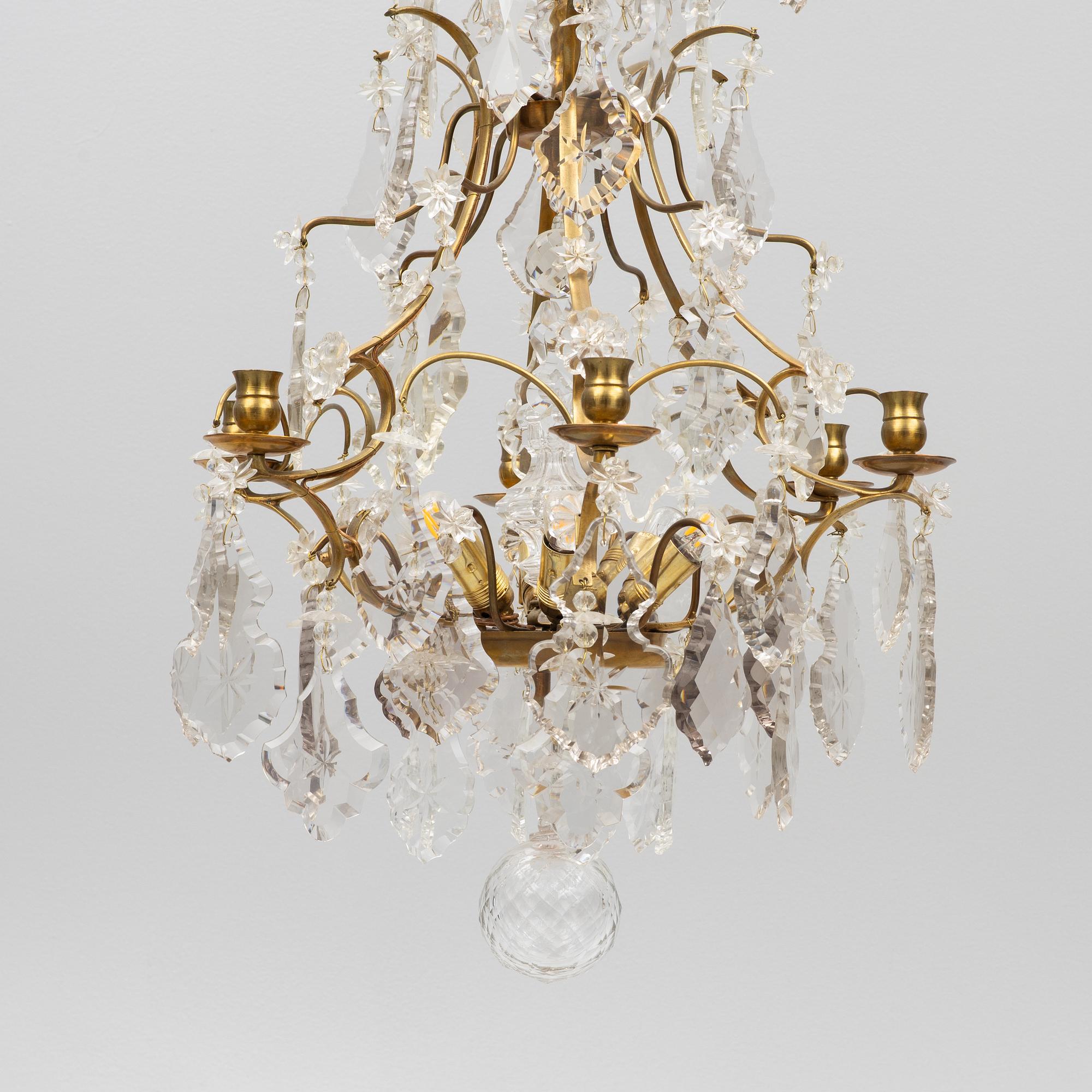 A Rococo style chandelier, first half of the 20th Century.