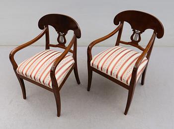 KARMSTOLAR, 1 par, Karl Johan-stil,  1900-talets första hälft.