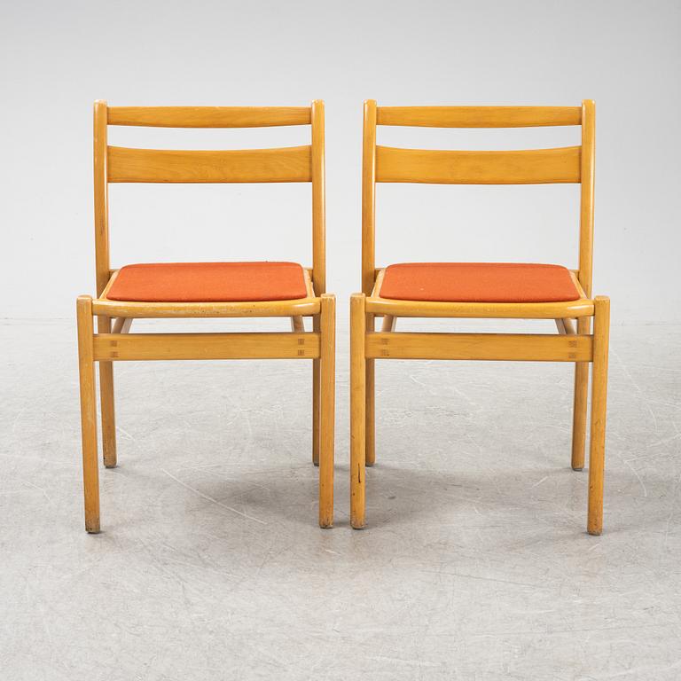 Vidar Malmsten, a set of six 'Kaj' chairs, later part of the 20th Century.