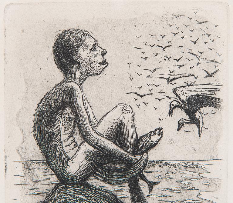 Hugo Simberg, "Fiskpojke".