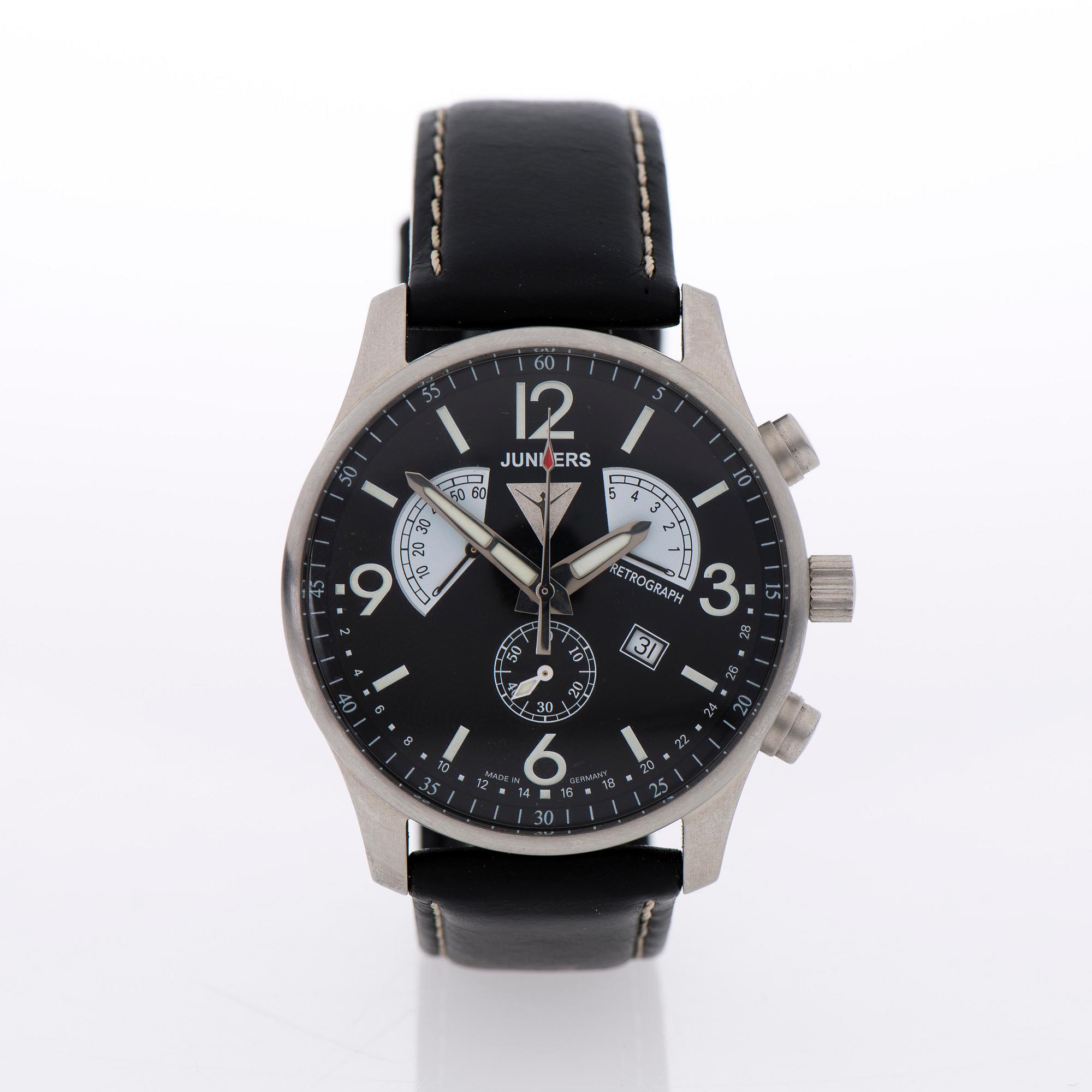 JUNKERS, retrograph G38, rannekello, 42 mm.