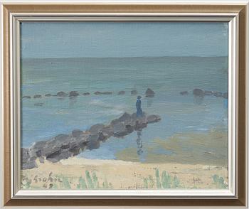 Hjalmar Grahn, 'Boy on a Stone Pier'.