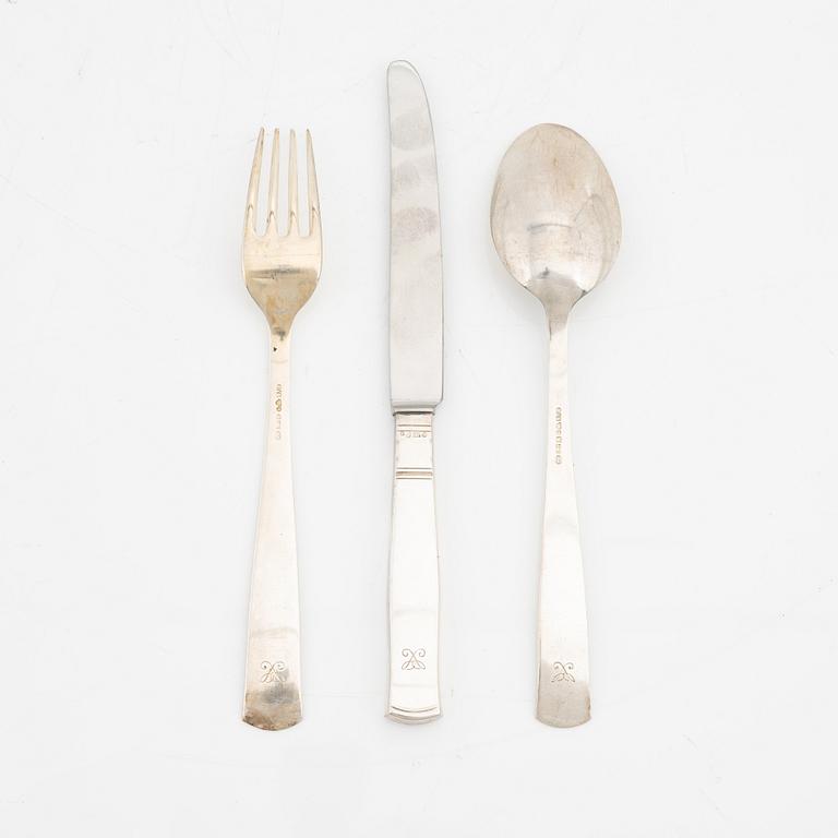 Jacob Ängman, a silver cutlery, model 'Rosenholm' GAB, (36 pieces).