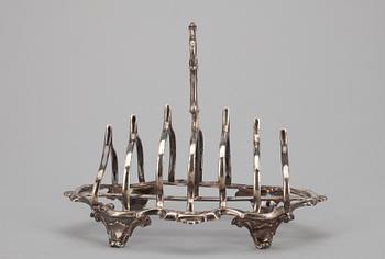 TOASTRACK, silver, London 1859. Vikt 274 g.