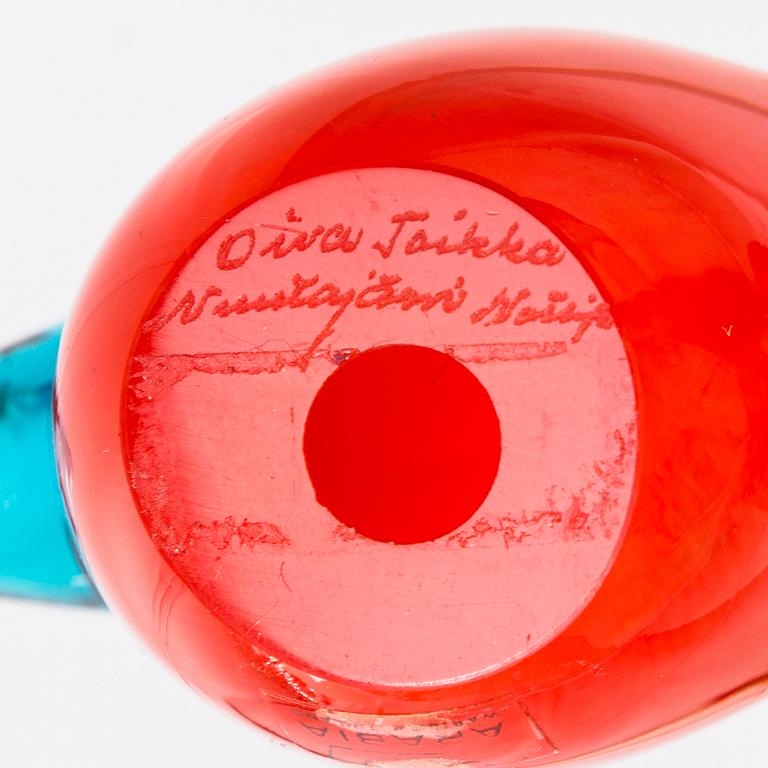 Oiva Toikka, glass bird signed Oiva Toikka Nuutajärvi Notsjö. 1972-78.