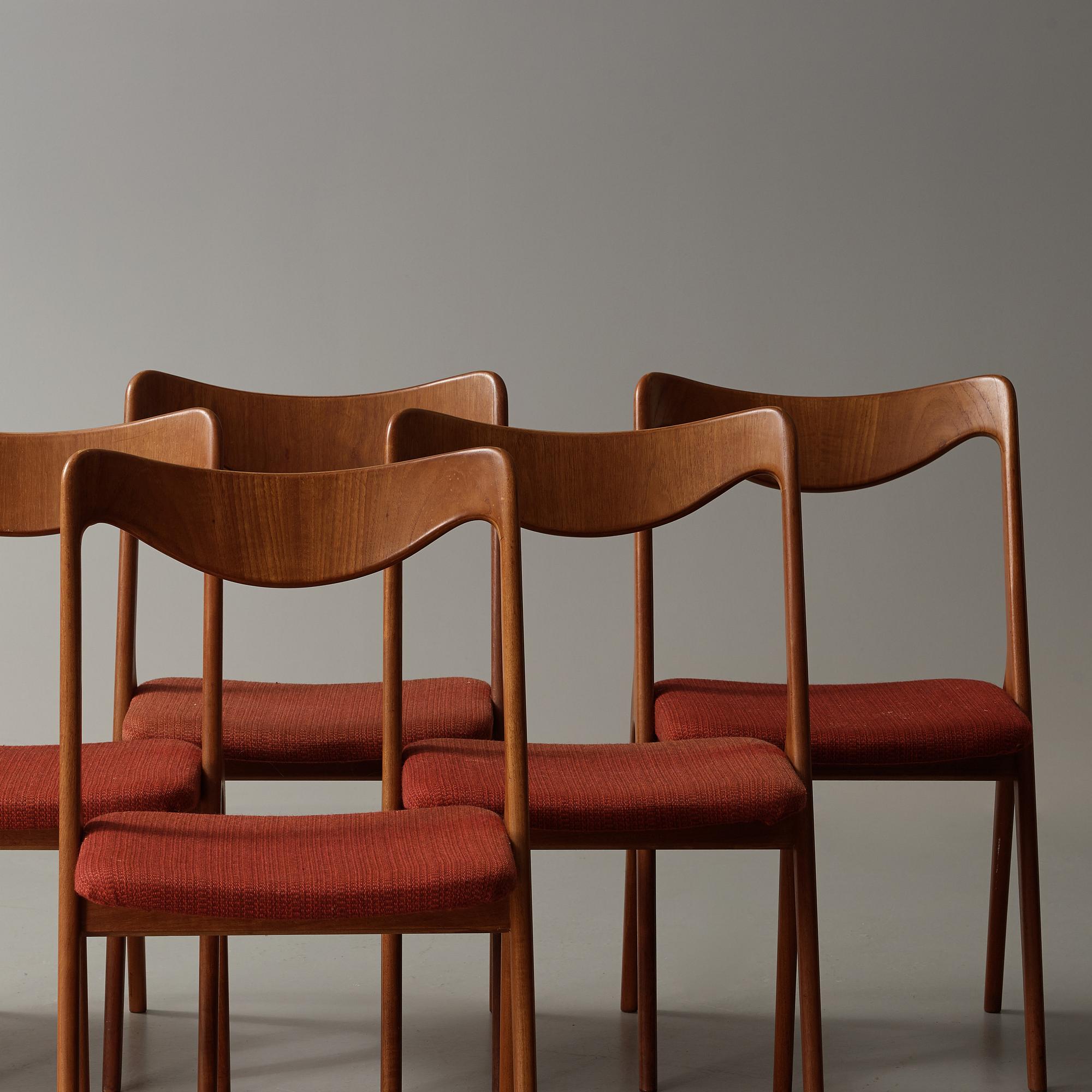 A set of six chairs by Albin Johansson & sons, Hyssna, 1950s/60s.