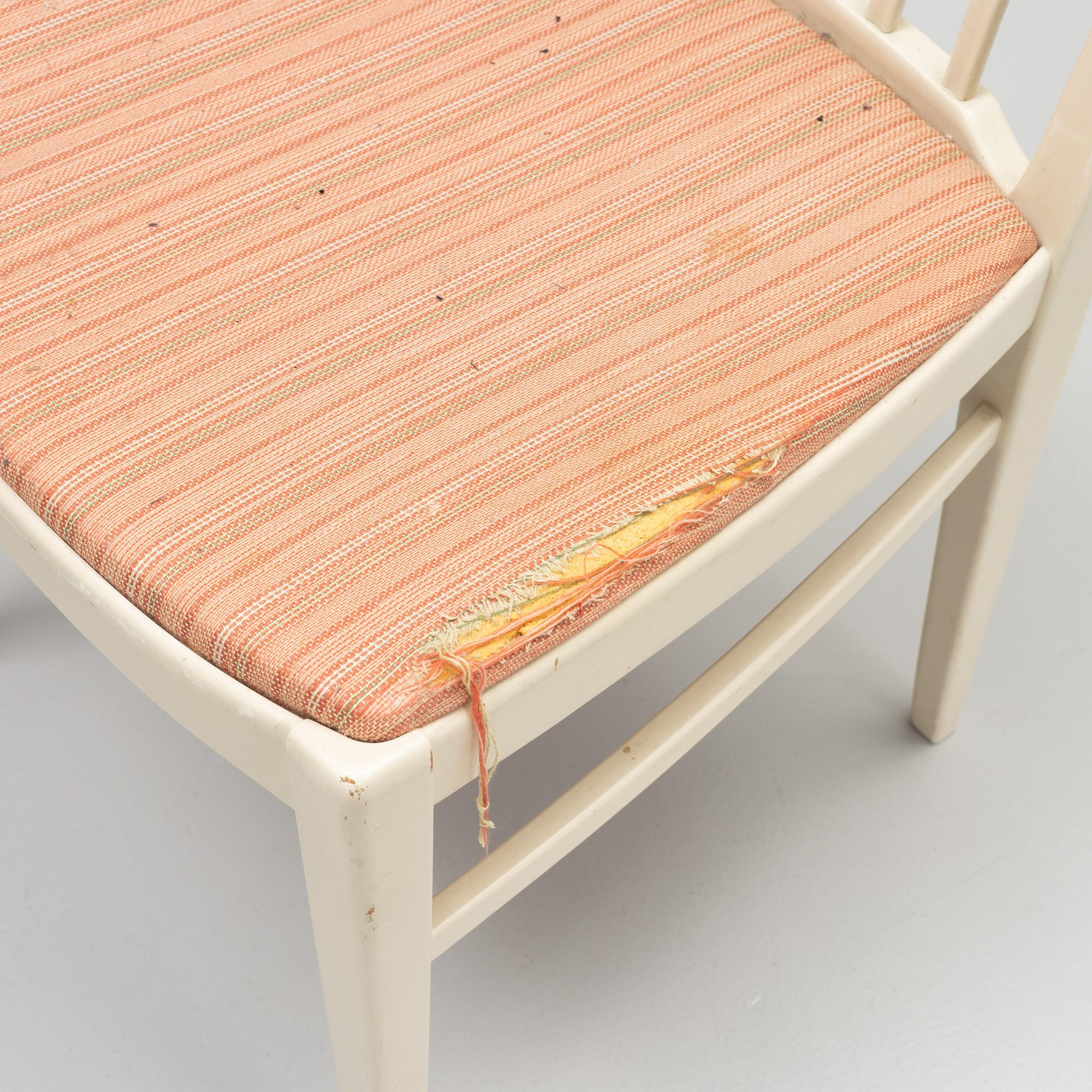 Carl Malmsten, a 'Herrgården' dining table with four chairs, Bodafors, second part of the 20th Century.