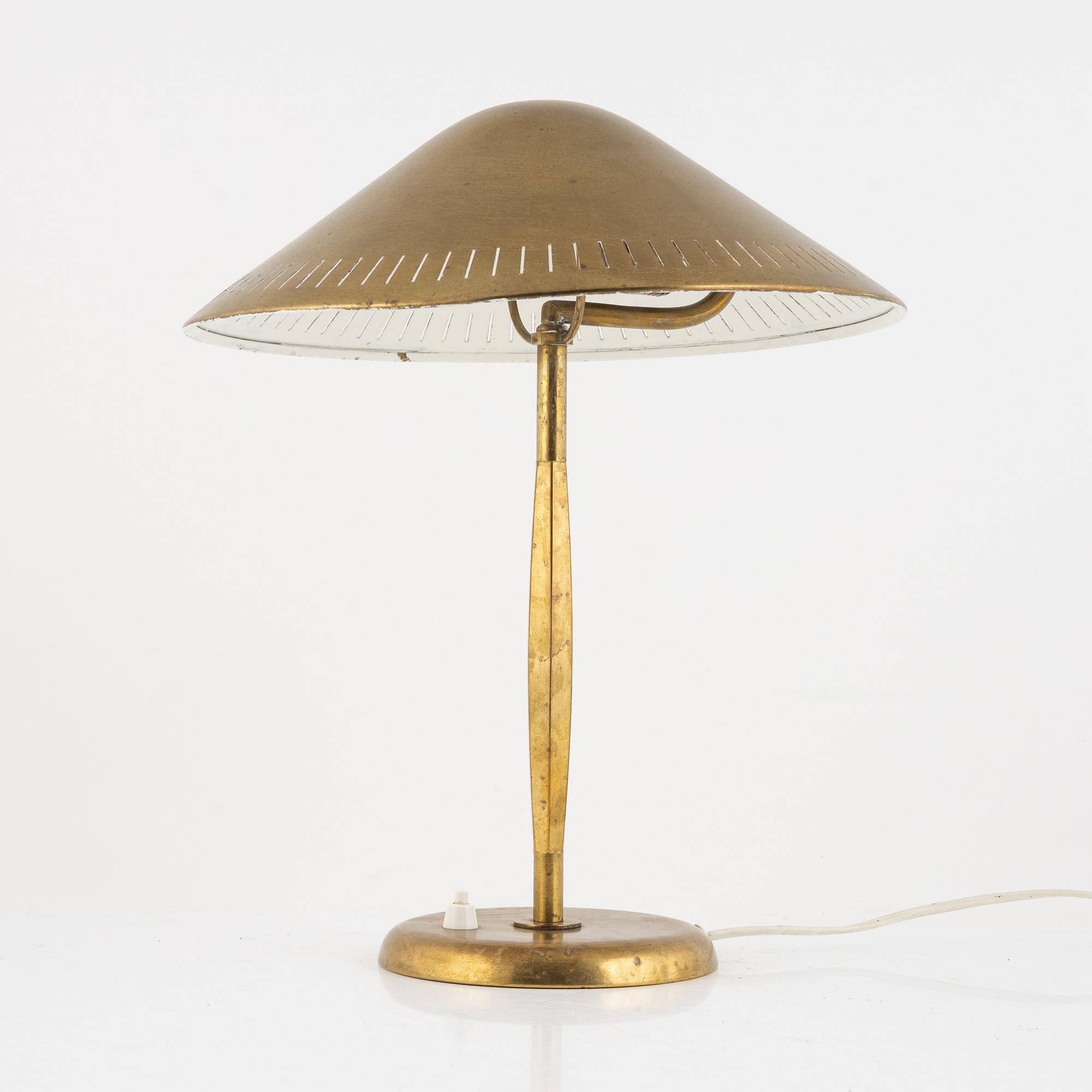 Harald Notini, bordslampa, modell "15296", Arvid Böhlmarks Lampfabrik, Stockholm, 1940-tal.