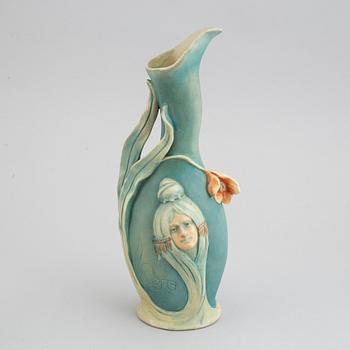 Two similar of Bernard Bloch Austrian Art Nouveau vases, circa 1900.