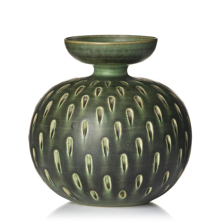Stig Lindberg, a stoneware vase, Gustavsberg Studio 1960.