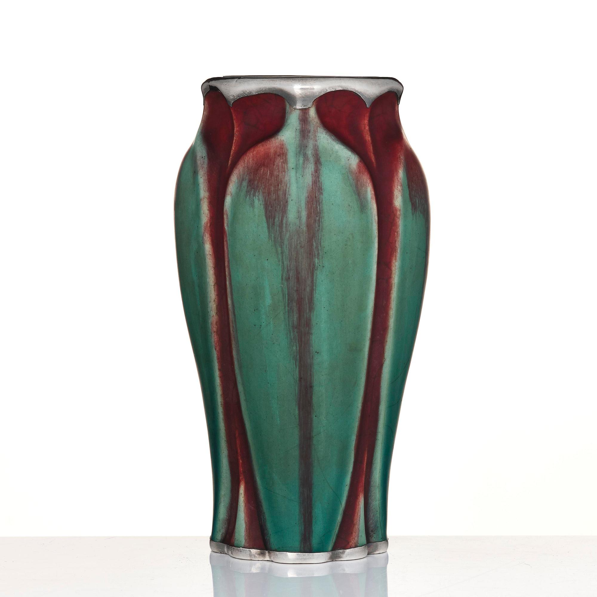 Eugene Baudin, an Art Nouveau glazed ceramic vase, France.