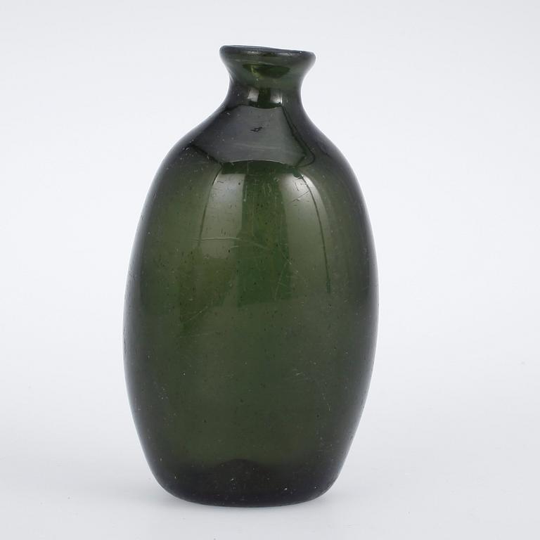 FLASKA, glas, sannolikt Sverige 1800-talets första hälft.