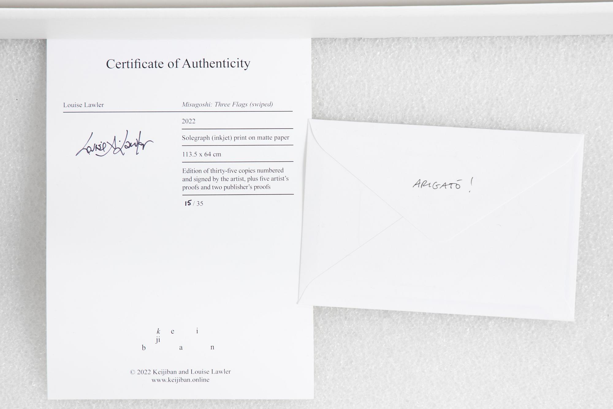 Louise Lawler, "Misugoshi: Three Flags (swiped)".