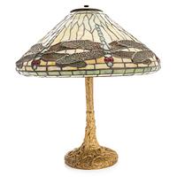 Tiffany Studios, "Dragonfly and Pony base" pöytävalaisin  New York noin 1900.