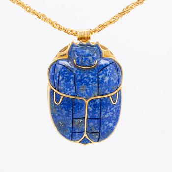 Necklace 18K gold and Lapis Lazuli, Franklin Mint, 331/1000 second half of the 20th century.