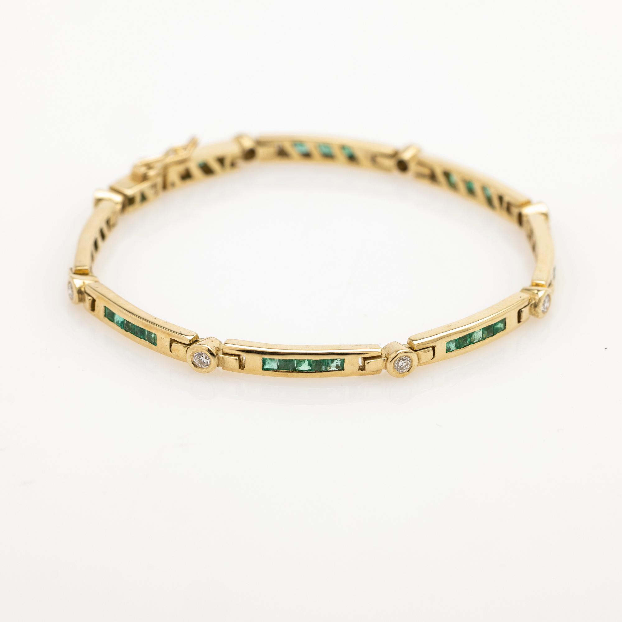Necklace and bracelet, 18K, Old Orient.