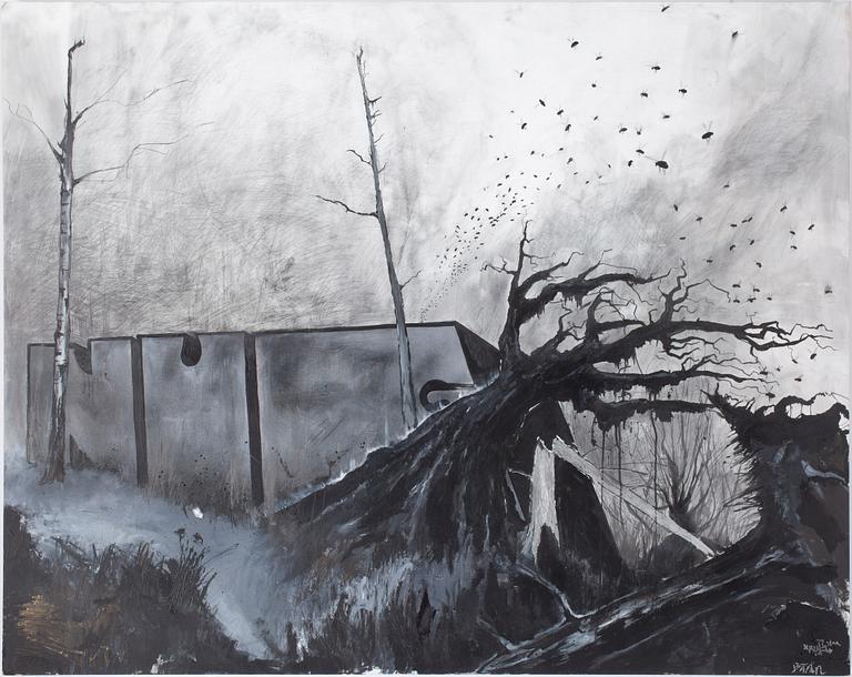 MAGNUS "NUG" GUSTAVSSON & MATTIAS BÄCKLIN, Lackfärg, blyerts & akrylblyerts, signerad, daterad 2012.