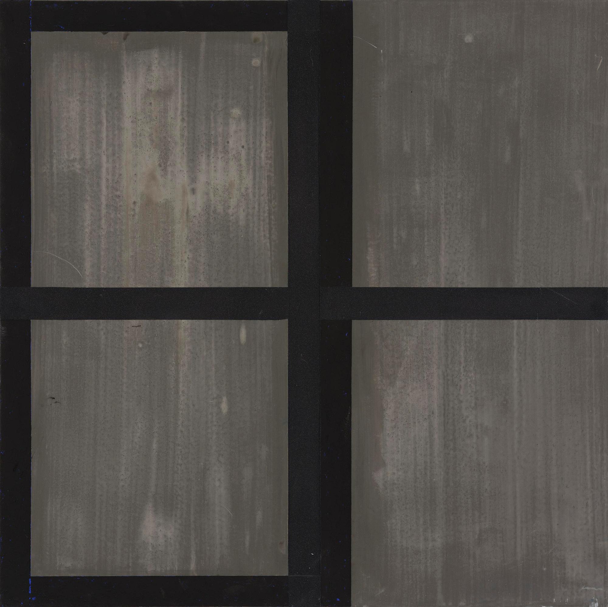 Harvey Quaytman, "Ivory, Slat and Black Glass".