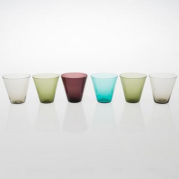 KAJ FRANCK, A set of six 'Kimara' glasses and a glass carafe, 1950s-1960s.