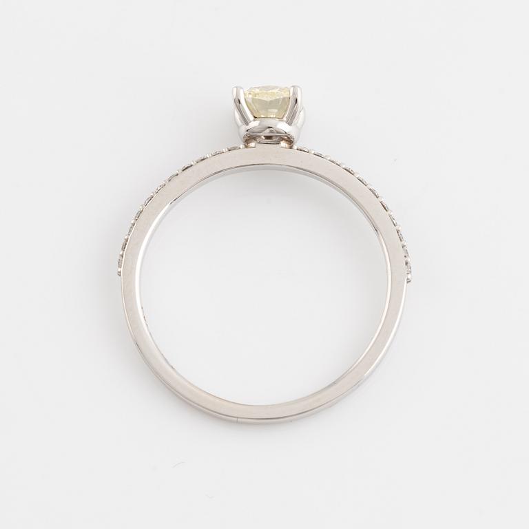 Cushion shaped diamond ring.