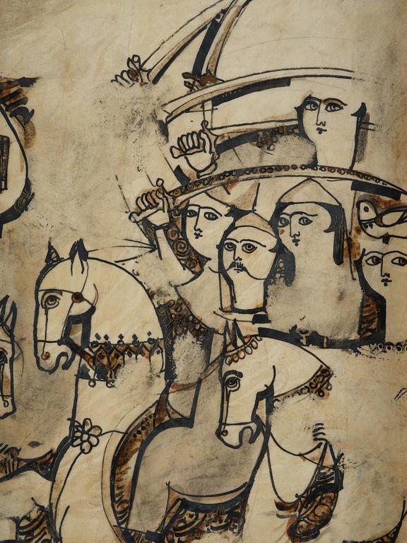 Sadegh Tabrizi, Figure scene with horses.