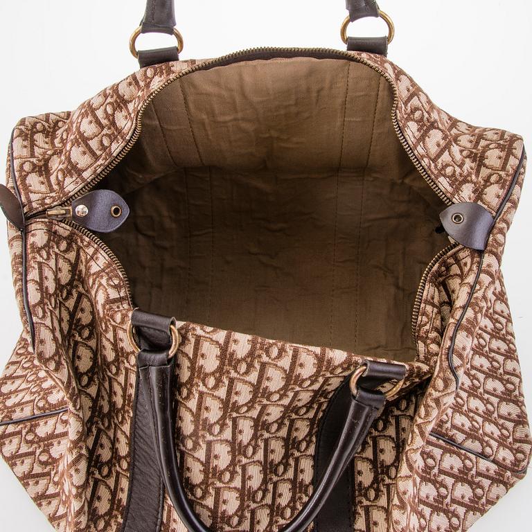 CHRISTIAN DIOR Vintage Brown Logo Weekend Bag.
