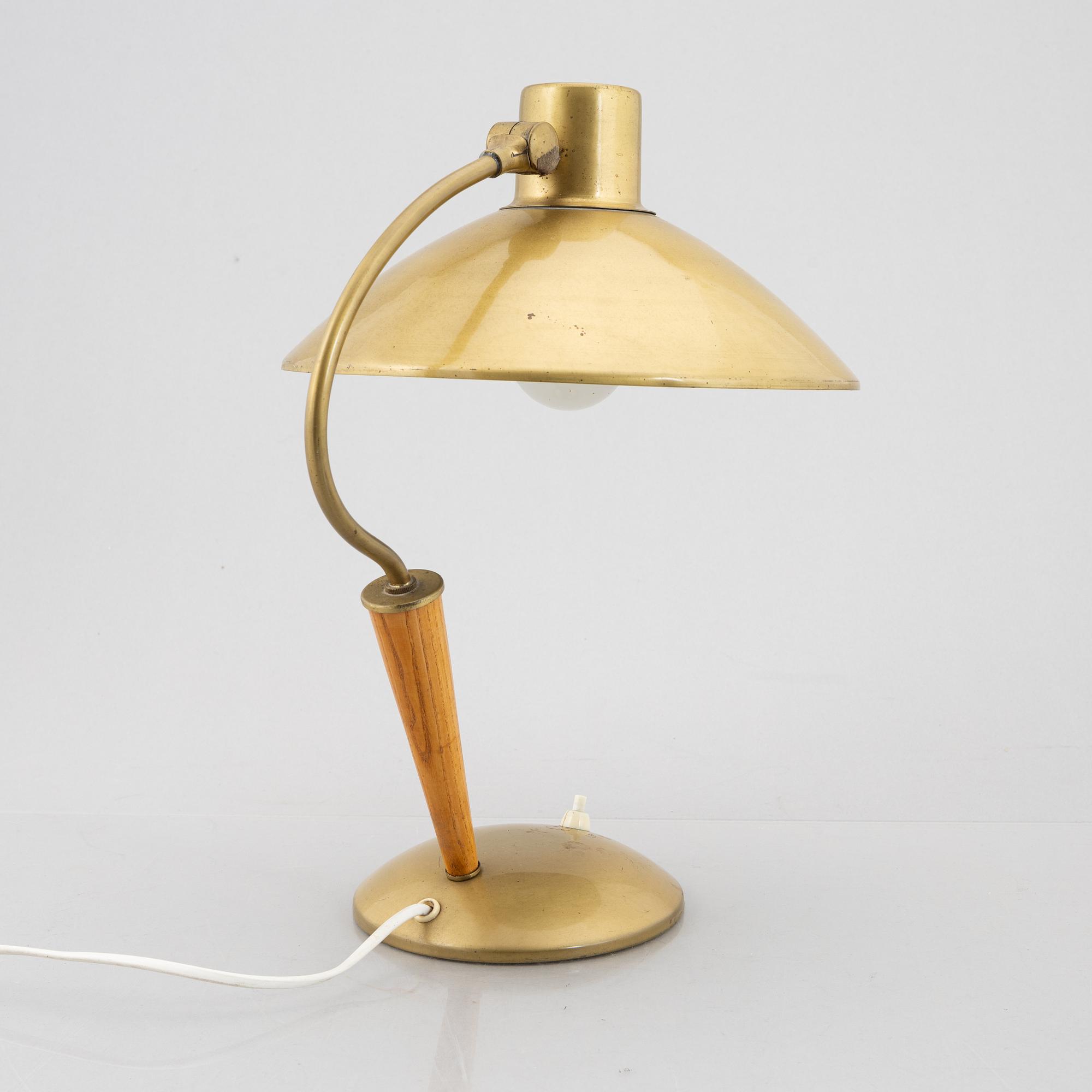 Malmö Metallvarufabrik, a table lamp, model '3932', 1940-50s. Provenance Sven Lundh.
