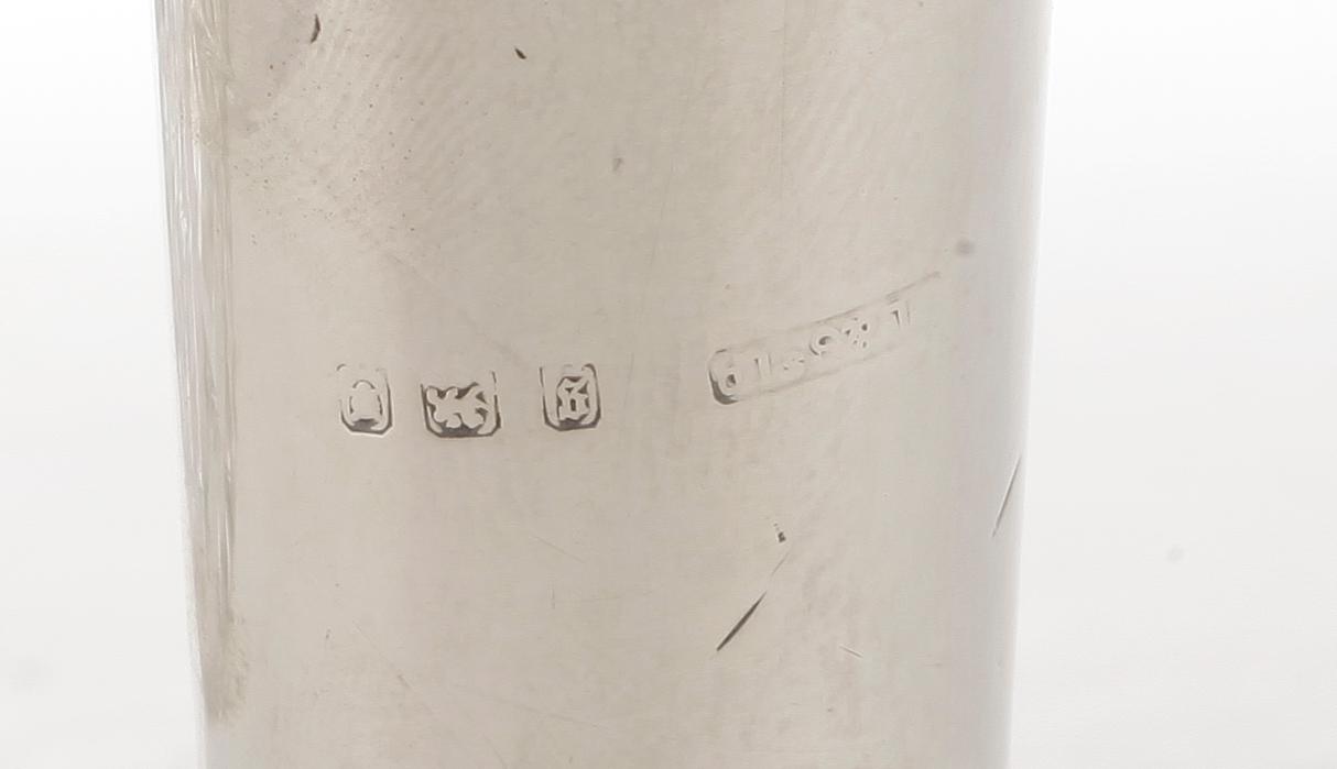 KARAFFER, 2 st, silver och glas, England London, troligen sent 1800-tal.