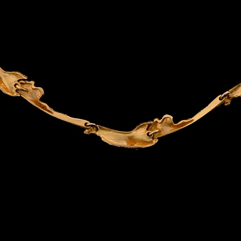 Björn Weckström, NECKLACE, "Orchid Psychedelic", 14K gold. Lapponia 1975.