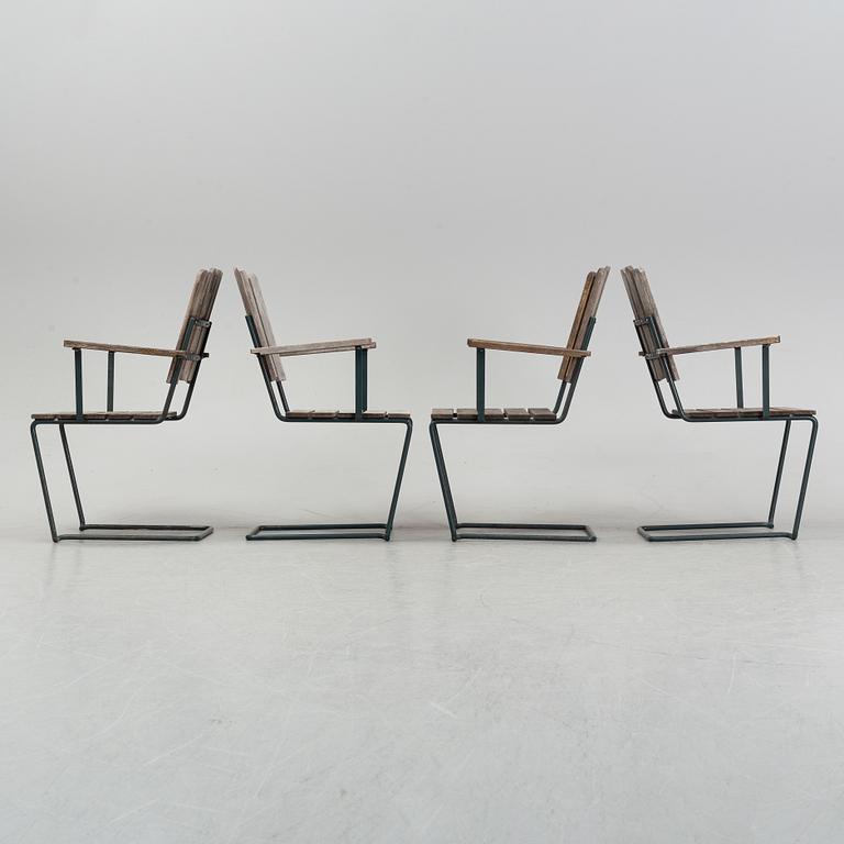 Artur Lindqvist, karmstolar, 4 st, "A2", Grythyttan, 1900-talets slut.