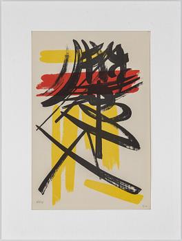 HANS HARTUNG, färglitografi, 1949, signerad med blyerts och numrerad 41/100.