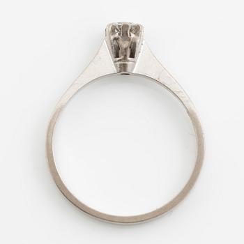 Ring, 18K white gold with brilliant-cut diamond.