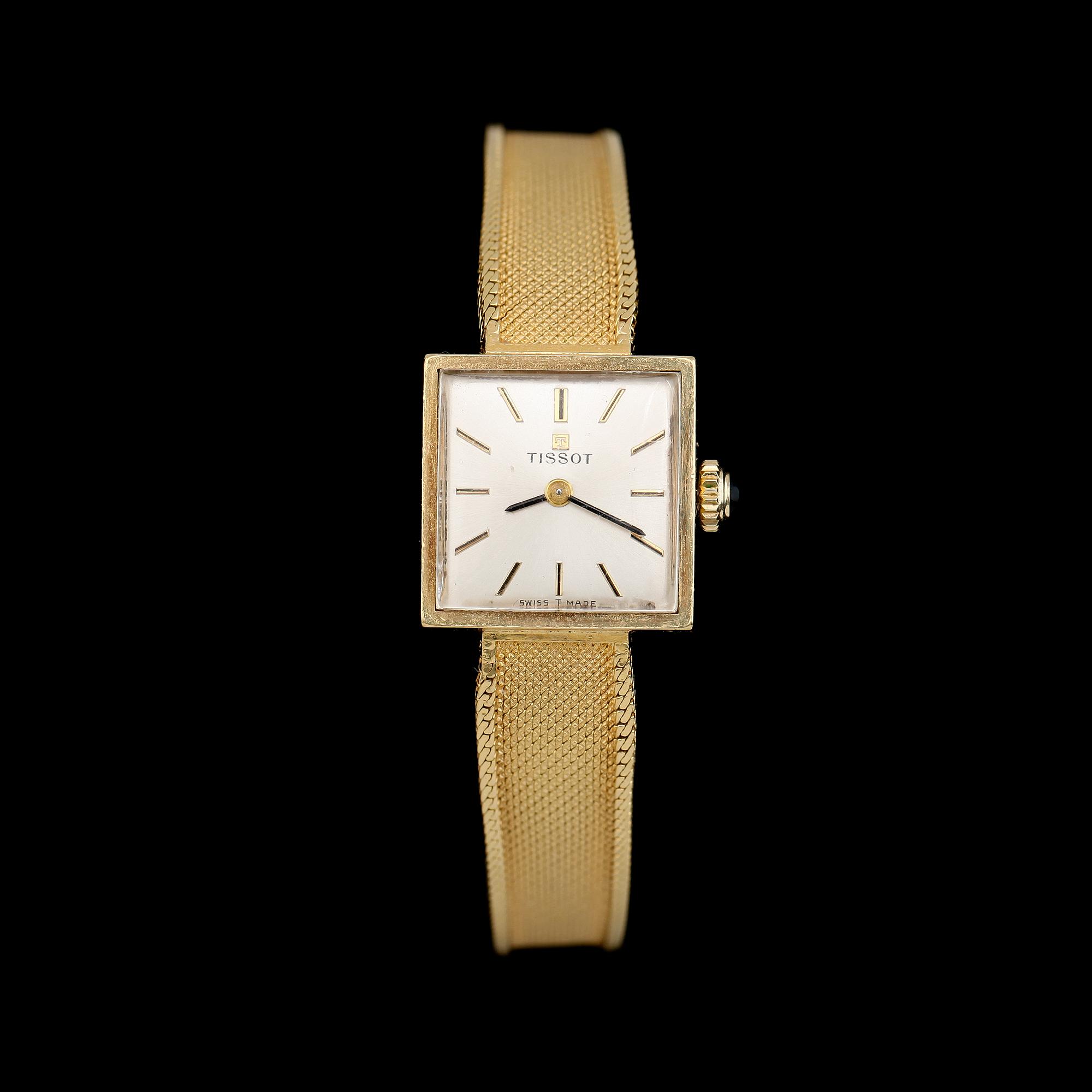 ARMBANDSUR, 18K guld, Tissot, 1900-talets andra hälft. Total vikt med urverk ca 28 g.