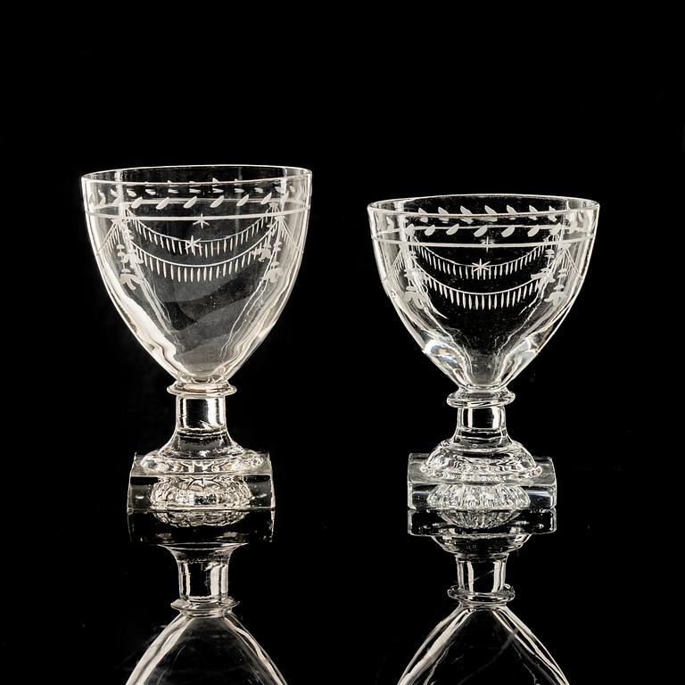 Wine glasses, 24 pcs, second half of the 19th century.