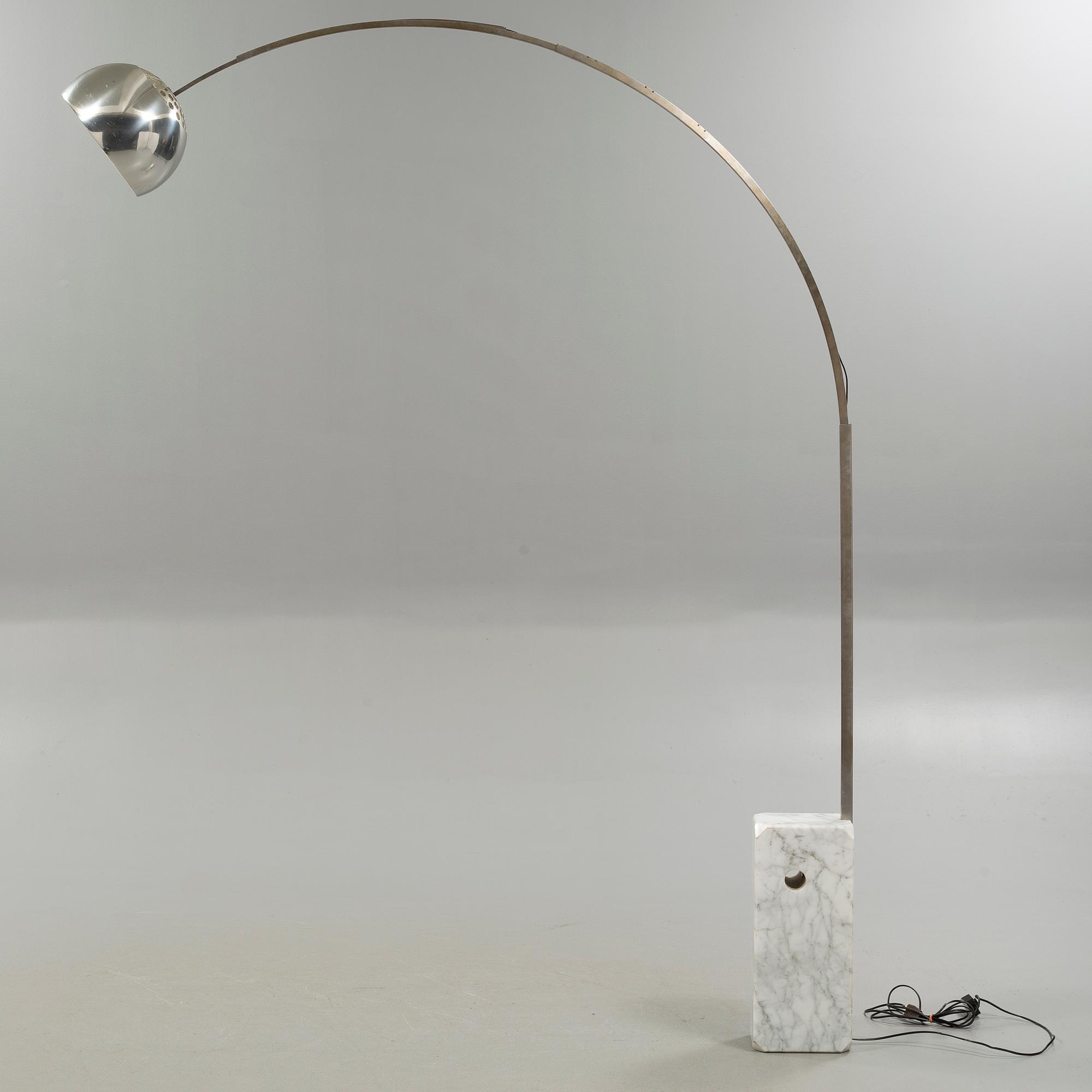 An "Arco" floor lamp by Achille and Pier Castiglioni for Flos, Italy, designed in 1962.