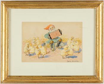 JENNY NYSTRÖM, watercolour & gouache,signed.