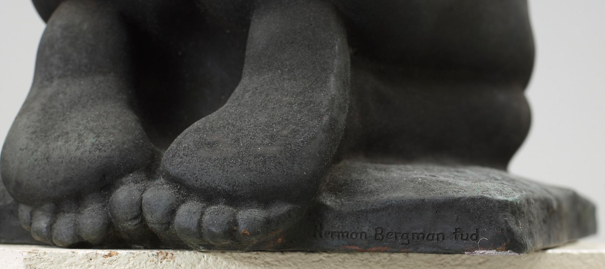 ALFRED OHLSON, skulptur, brons, Herman Bergman FUD,