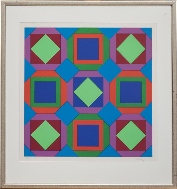 VICTOR VASARELY, färgserigrafi, signerad och numrerad E.A.