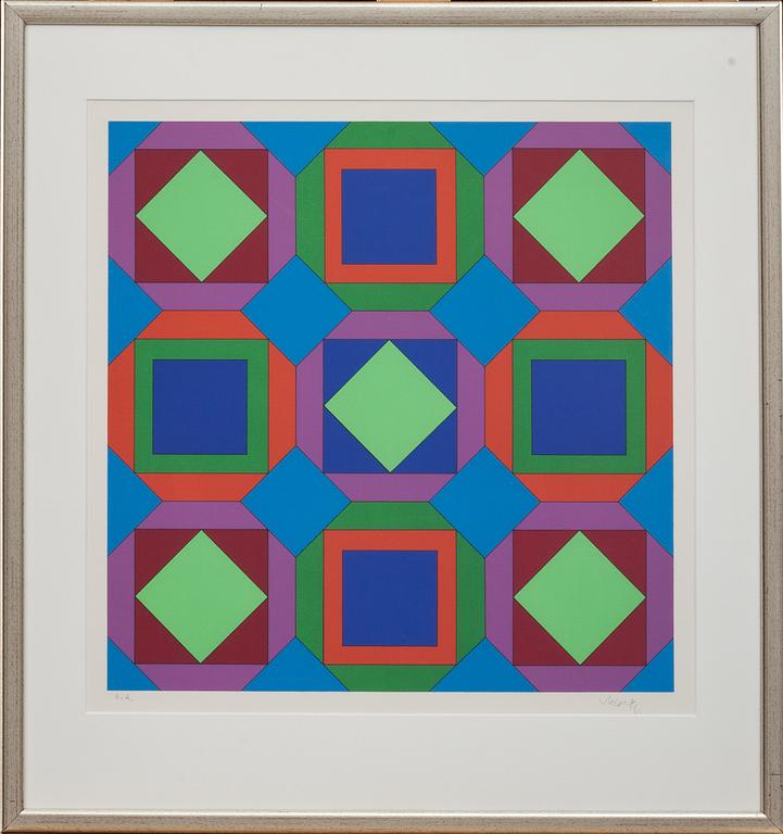 VICTOR VASARELY, färgserigrafi, signerad och numrerad E.A.