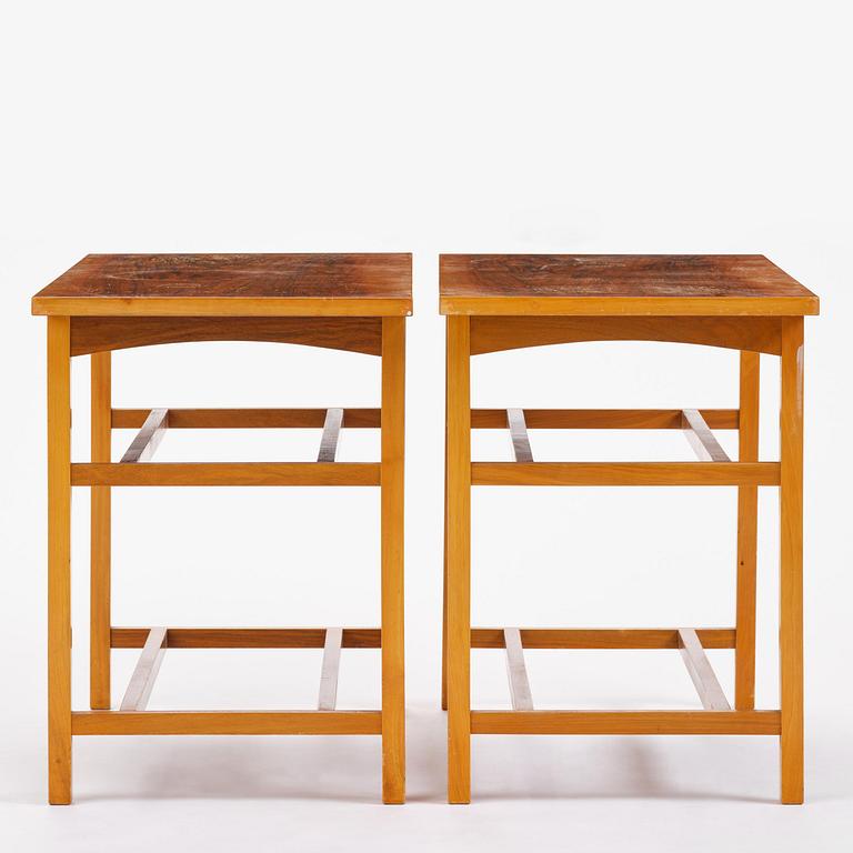 Josef Frank, a pair of side tables, model B 2184, Firma Svenskt Tenn, Sweden, mid-20th century.