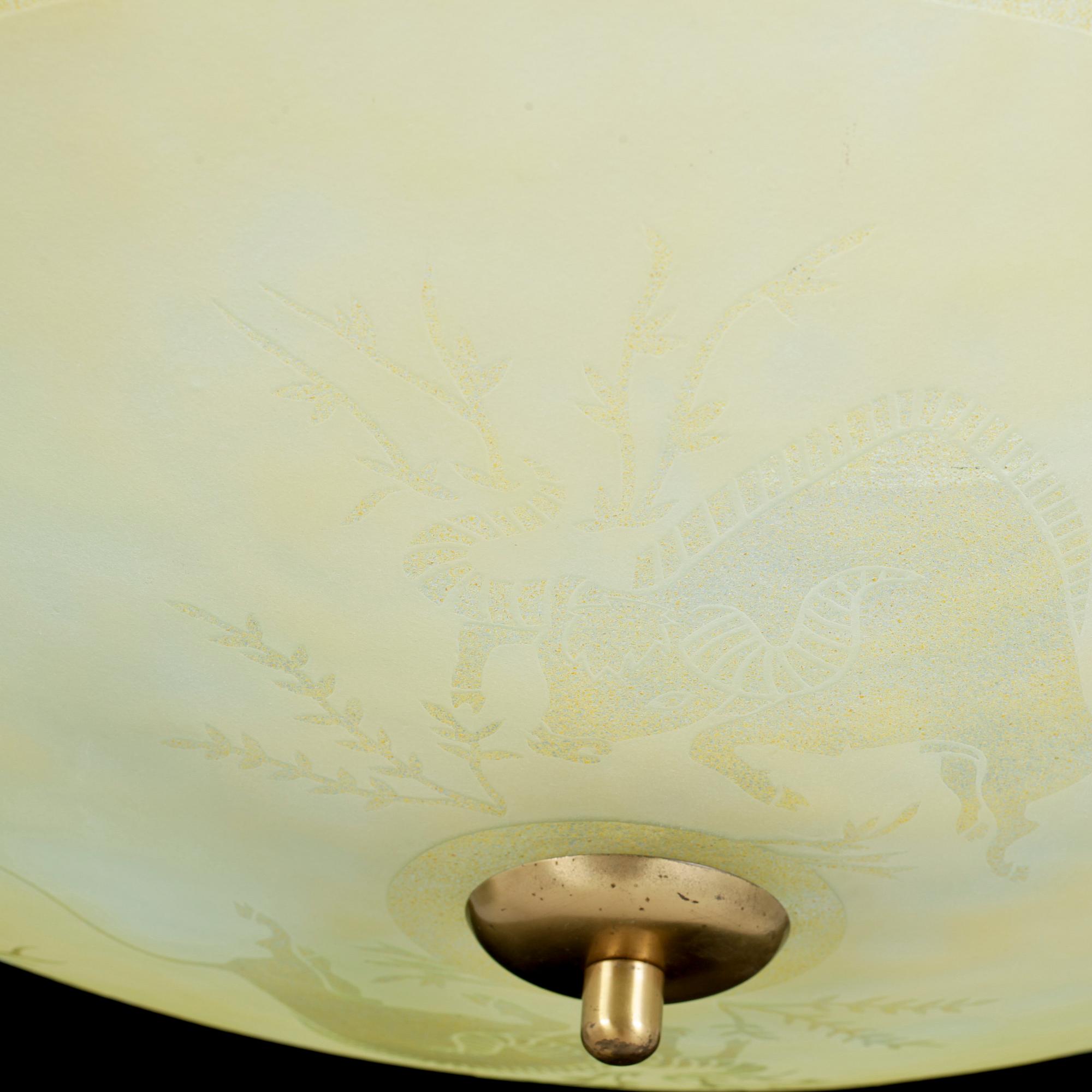 TAKPLAFOND, 1900-talets mitt, troligen Orrefors. D 63.