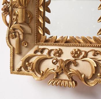 Dagobert Peche, a lacquered and gilded mirror executed by frame maker Max Welz, Vienna for the Wiener Werkstätte, Austria ca 1922.
