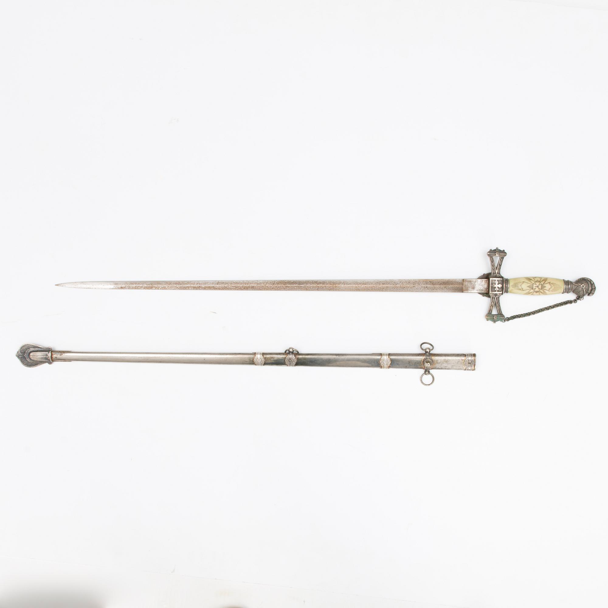 A late 19th Century American Masonic Knights Templar sword.