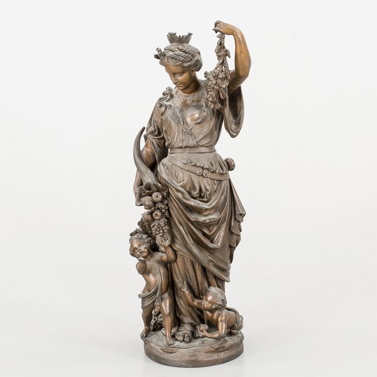 Gustave Trouillard, efter skulptur Kvinna med putti och ymnighetshorn.