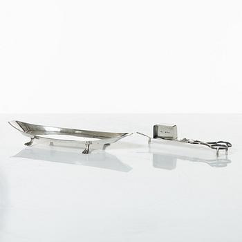 A Swedish Empire silver candle snuffer and tray, Stockholm 1818-1819.