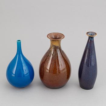 Carl-Harry Stålhane, a set of three stoneware vases for Rörstrand and Designhuset.